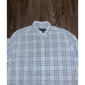 Vineyard Vines Button Down Classic Fit Murray Linen Blend Shirt Mens XL Plaid